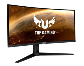 ASUS TUF 34 Inch Curved Gaming Monitor - WQHD (3440x1440), 165Hz, 1ms, Extreme Low Motion Blur, FreeSync Premium, Eye Care, Height Adjustable, DisplayHDR 400, DisplayPort, HDMI, USB - VG34VQL1B