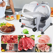 VEVOR Commercial Meat Slicer, 10 inch Electric Food Slicer, 240W Frozen Meat Deli Slicer, Premium Chromium-plated Steel Blade Semi-Auto Meat Slicer For Commercial and Home use (10IN-240W)