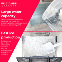 Frigidaire Nugget Ice Maker, Countertop Ice Machine with Transparent Window, Sonic Ice Maker with 44 lbs. Capacity, Auto Self Cleaning Ice Maker Machine, 2.0 Gen, Cream - 16.75D x 11.75W x 20.25H