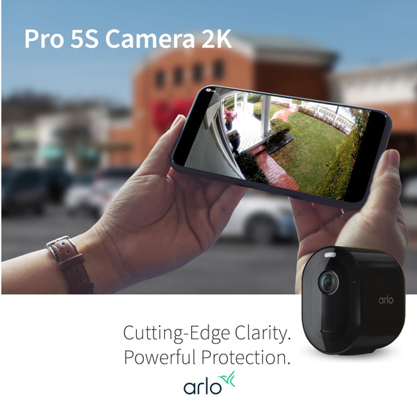 Arlo Pro 5S 2K Spotlight Camera - 2 Pack - Security Cameras Wireless Outdoor, Dual Band Wi-Fi, Color Night Vision, 2-Way Audio, Home Security Cameras, Home Improvement, Black – VMC4260B