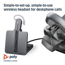 Plantronics - CS540 Wireless DECT Headset with Lifter (Poly) - Single Ear (Mono) Convertible (3 wearing styles) - Connects to Desk Phone - Noise Canceling Microphone