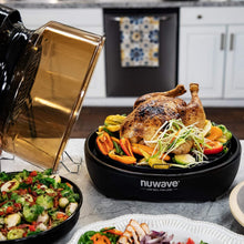 Nuwave Air Fryer Infrared Convection Oven, Cook Fresh or Frozen, No Defrosting or Preheating, 360 Surround Heat, Cooking from 50 to 400 Degrees, 100 Presets, 50 Memory, 360 Food Easy-View, PFAS Free