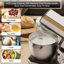 BAIGELONG 7-IN-1 Stand Mixer, 8.5Qt Food Mixer, 6+P Speeds Electric Mixer Kitchen Mixer with Dough Hook, Whisk, Beater, Meat Grinder, Blender, Splash Guard 9 Accessories for Most Home Cooks, Silver