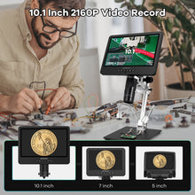 Andonstar AD249S-M 10.1 Inch HDMI Digital Microscope 2000x for Adults, 3 Lens 2160P UHD Video Record, Soldering Microscope for Electronics Repair, Error Coins, Pro Boom Arm Stand, Windows Compatible