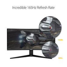 ASUS TUF 34 Inch Curved Gaming Monitor - WQHD (3440x1440), 165Hz, 1ms, Extreme Low Motion Blur, FreeSync Premium, Eye Care, Height Adjustable, DisplayHDR 400, DisplayPort, HDMI, USB - VG34VQL1B