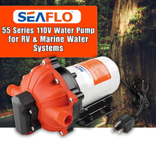 SEAFLO 55-Series Industrial Water Pressure Pump w/Power Plug for Wall Outlet - 115VAC, 5.0 GPM, 60 PSI | Self-Priming, Heavy Duty, Quiet Operation | Ideal for RV, Boat, Off-Grid, and Industrial Use