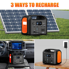 Portable Power Station, 600W (1200W Peak) 299Wh LiFePO4 Solar Generator Pure Sine Wave 110V AC Car Outlets PD 60W QC3.0 Backup Power Supply Bank for Camping, Blackout, CPAP