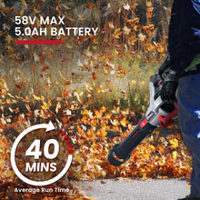 Leaf Blower Cordless, Enhulk 58V Powerful Blower, 930 CFM Max. Brushless Motor, Cruise Control, Turbo Variable-Speeds, CoolBlast Tech, 3 Nozzels, 5.0AH Battery and Charger Included