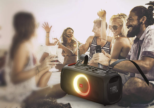 JBL PartyBox On-The-Go Portable Party Speaker with Built-in Lights Black (Renewed)