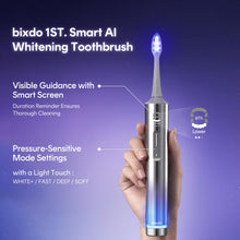 bixdo Electric Toothbrush - Professional Blue Light Whitening + Clean 2 IN 1 with Smart AI, LED Teeth Whitening Kit Sonic Toothbrush with PAP Toothpaste for Sensitive Teeth, 180 Days Long Battery Life