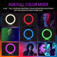 OVEHEL 18 inch RGB Ring Light Kit 3000K-6500K Dimmable LED Ring Lights10 Brightness Level Up to 5000 Lux Circle Light with Stand Phone &Camera Holder&Wireless Remote for Live Stream/Makeup/Vlog