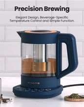 Vianté Electric Kettle With Infuser For Loose Leaf Tea. Hot Tea Maker With Temperature Control And Automatic Shut Off. Kettle With Brewing Programs. 1.5 Liters Capacity | Midnight Blue Color