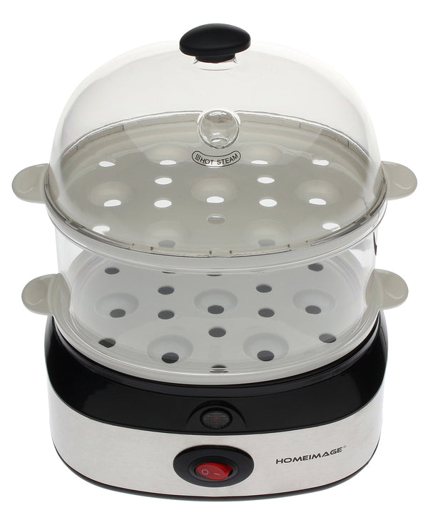 HOMEIMAGE Dual Layer Electric Egg Cooker/Boiler with Stainless Steel Base for up to 14 eggs. HI-702A