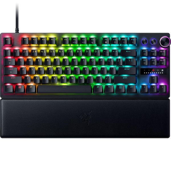 Razer Huntsman V3 Pro TKL Esports Gaming Keyboard: Analog Optical Switches - Razer Snap Tap - Rapid Trigger - Adjustable Actuation - Media Keys & Dial - Doubleshot PBT Keycaps - Wrist Rest - Black