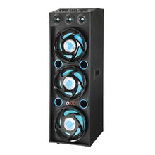 QFX SBX-412300BT TWS Bluetooth Triple 12” Woofer Triple 1” Tweeter Recording High-Performance PA Cabinet Speaker with 10-Band Graphic EQ, 2 Microphone Inputs, Guitar Input, and AUX Input, Blue