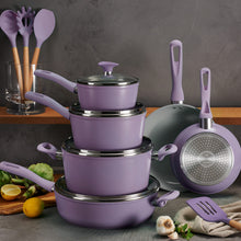 Tramontina 14-Piece Ceramic Non Stick Cookware Set with Lids, Heavy-Gauge Aluminum Pots and Pans Kitchen Set with Nonstick Coating, Dishwasher and Oven Safe (Purple)