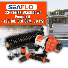 SEAFLO 33 Series Washdown Deck Wash Pump Kit - 12V DC, 3.0 GPM, 70 PSI, Heavy Duty Pressure Switch, for RV, Boat, Marine, Yacht, Freshwater, and Saltwater Applications | 4-Year Warranty