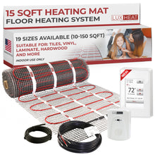 LuxHeat 15 Sqft Mat Kit (120v) Electric Radiant Floor heating System for Tile & Laminate. Underfloor Heating Kit Includes Heat Mat, Alarm & UWG4 OJ Microline WiFi Programmable Thermostat w/GFCI