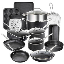 Granitestone True 20 Pc Pots and Pans Set Non Stick Cookware Set with Deep Square Pan and Bakeware Set, Non Toxic PFOA PFOS Free, Oven & Dishwasher Safe, No Cheater Pieces