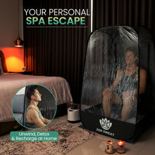 Portable Sauna for Home | 2.6L at Home Sauna Steam Tent, Remote, & Foot Massager | 9 Levels, Pop Up Sauna w/Chair & Waterproof Mat, 4.7' H x 2.6' W at Home Sauna Full Body