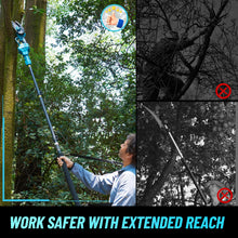 Seesii PS610 2-IN-1 Cordless Pole Saw & Mini Chainsaw, 6-Inch Brushless Chain Saw with 2x 2.0Ah Battery, 16-Foot MAX Reach Brach Tree Saw with Extension Pole for Wood Cutting Garden 2024 UPGRADE