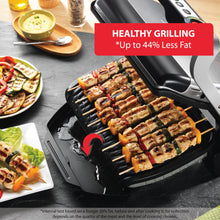 T-Fal OptiGrill Stainless Steel Electric Grill 4 Servings 6 Automatic Cooking Modes, Intelligent grilling rare to well-done 1800 Watts Nonstick Removable Plates, Dishwasher Safe, Indoor, Silver