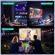 [Rechargeable&Electric Focus] Projector with WiFi 6 and Bluetooth,Mini Portable Outdoor Movie Projector 1080P 4K Support,Auto Keystone 270°Rotatable Android 11 for Phone/TV/Laptop