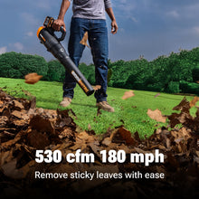 WORX Nitro 40V Cordless Leaf Blower, Quiet Electric Leaf Blower Cordless with Battery and Charger for Lawn Care Up to 180 MPH & 530 CFM, PowerShare, WG581.1