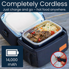 LunchEAZE XL Cordless Heated Lunchbox – Battery-Powered, 6-Cup Capacity, 220°F Max, Automatic Scheduled Heating, Insulated Bag Included for Hot Meals Anywhere