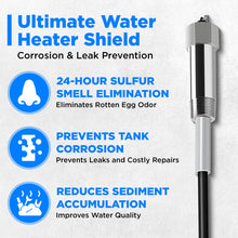 Powered Anode Rod for Water Heater, Electric Anode Rod for Hot Water Heater, Eliminate Sulfur Smell in Well Water, Eliminate Rotten Egg Smell in Well Water, Hot Water Heater Anode Rod Replacement