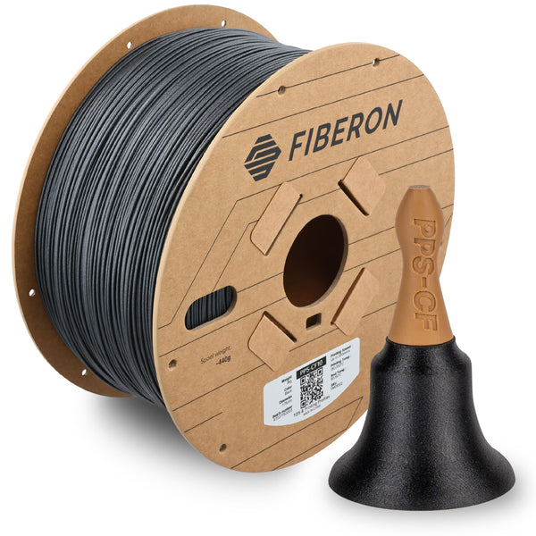 Polymaker Fiberon PPS-CF10 Filament, Black 1.75mm 3kg 3D Printing Filament, Extreme Heat Resistance - Fiberon Carbon Fiber Reinforced PPS 3D Printer Filament Ideal for Molding