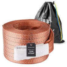 Dawnerz Tow Strap Heavy Duty 100000 lbs 30ft - Recovery Towing Rope 55 US Tons 9m for Tractors and Dump Trucks