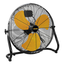 Master High Velocity Portable Industrial Heavy Duty Metal Construction Powerful Airflow Floor Fan Adjustable Tilt Head, 20 Inch, Black/Yellow