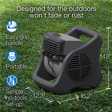 Lasko Misto Outdoor Misting Blower Fan, Ideal for Sports, Camping, Decks & Patios, 3 Speeds, 15