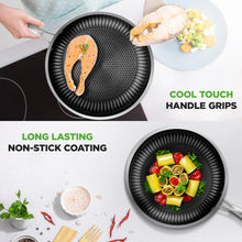 NutriChef 7-Piece Tri-Ply Stainless Steel Frying Pan Set & Wok – Nonstick, Induction Compatible, Oven Safe, Scratch-Resistant, Dishwasher Safe