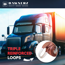 Dawnerz Tow Strap Heavy Duty 100000 lbs 30ft - Recovery Towing Rope 55 US Tons 9m for Tractors and Dump Trucks