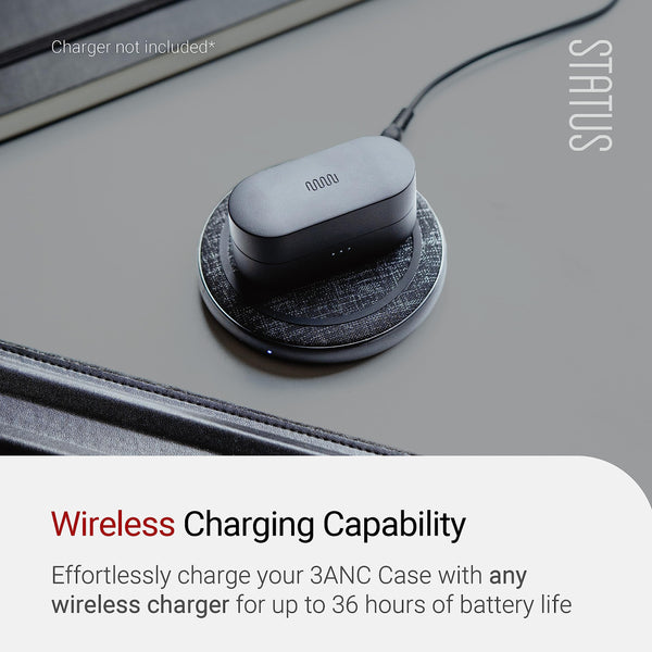 Status Between 3ANC Onyx True Active Noise Cancelling Wireless Earbuds - Black iPhone & Android ANC in Ear Buds, Charging Case, Built-in 6 Microphones, 8H Playtime, Bluetooth 5.2, IPX5 Waterproof