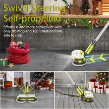 Cordless Electric Mop, Electric Spin Mop with LED Headlight and Water Spray, Up to 60 mins Powerful Floor Cleaner with 300ml Water Tank & Detachable Battery, Super Quiet Cleaning & Waxing