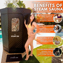 Steamy Zen Sauna - Portable Large Home Steam Sauna with 3L High Capacity Steamer, 1100W, Remote & Aromatherapy - Includes Absorbent Mat & Chair for Yoga & Weight Loss - Sauna Spa Experience