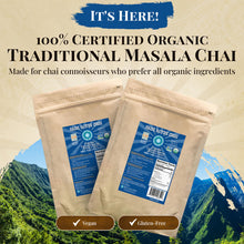 Blue Lotus Chai - Fully Organic Traditional Masala Chai - Makes 530 Cups - 1 Pound Bulk Bag Masala Spiced Chai Powder with Organic Spices - Instant Indian Tea No Steeping - No Gluten