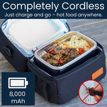 LunchEAZE Pro Cordless Heated Lunchbox – Battery-Powered, 4-Cup Capacity, 220°F Max, Automatic Scheduled Heating, Insulated Bag Included for Hot Meals Anywhere