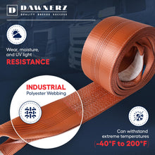 Dawnerz Tow Strap Heavy Duty 100000 lbs 30ft - Recovery Towing Rope 55 US Tons 9m for Tractors and Dump Trucks