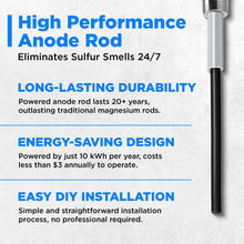 Powered Anode Rod for Water Heater, Electric Anode Rod for Hot Water Heater, Eliminate Sulfur Smell in Well Water, Eliminate Rotten Egg Smell in Well Water, Hot Water Heater Anode Rod Replacement