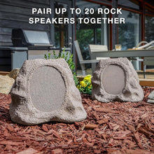 Victrola Rock Speaker Connect, Stone, Wireless Outdoor Speaker with Bluetooth 5.3, 22-Hour Battery Life, Portable Speaker with Solar Charging, IP65 Waterproof Speaker - Pair