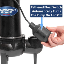 Superior Pump 93501 1/2-Horsepower Cast Iron Sewage Pump with Tethered Float Switch