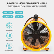 neverest® 12-Inch Industrial Blower Fan - High-Powered 4100 CFM - Portable Blower/Exhaust Fan with 32ft Flexible Hose – Heavy-Duty Exhaust Fan for Construction, Workshops & Job Sites