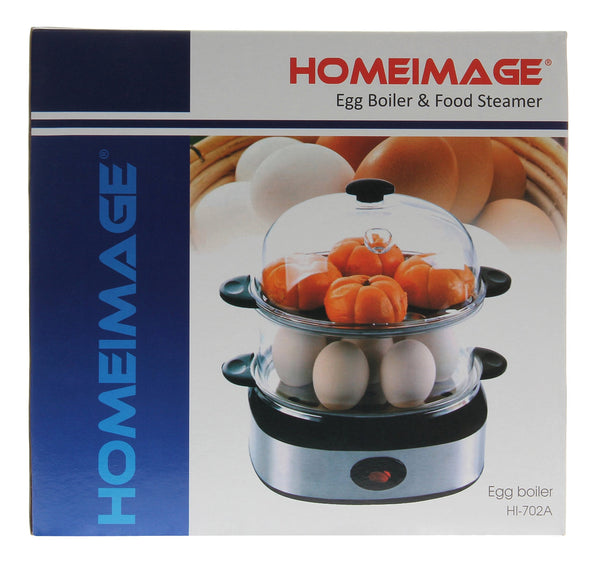 HOMEIMAGE Dual Layer Electric Egg Cooker/Boiler with Stainless Steel Base for up to 14 eggs. HI-702A