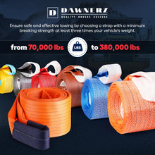 Dawnerz Tow Strap Heavy Duty 20 ft 85000 lbs - Recovery Tow Rope 6 m 42 Tons for Truck Bus Tractor