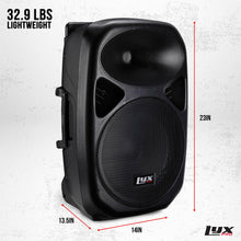 LyxPro 12 Inch Active PA Rechargeable Battery Speaker System, Bluetooth, MP3, USB, SD Card Slot, Foldable Carry Handle, Easy Carry Wheels-SPA-12 BAT