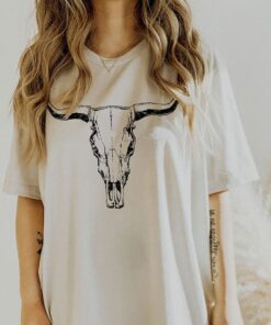 Boho Cow Skull Shirt, Howdy shirt, Wild west Shirt